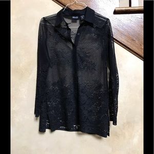NY & Co sheer black top